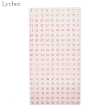 Клейкие этикетки Lychee Life от 1 до 200, наклейки ручной работы для скрапбукинга, наклейки для дневника, канцелярские товары, декор для альбома 2024 - купить недорого