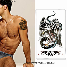 Временные татуировки Nu-TATY цвета орла и змеи, боди-арт, флеш-тату, наклейки 17*10 см, водонепроницаемая поддельная хна, безболезненная татуировка 2024 - купить недорого