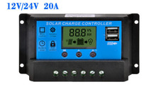 NOVO USB 20A controlador de carga Solar Com Dupla Saída USB 12 V 24 V trabalho auto LCD Dispaly PWM regulador Solar Max 480 W Entrada 2024 - compre barato