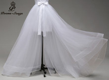 Poemssongs high quality only sale detachable train three layers of silky organza  not included wedding dress 2024 - buy cheap