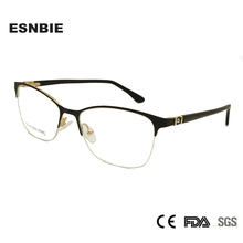 ESNBIE Luxury Women'S Eyewear Frames Metal Optical Glasses Frame Diamond Half Rim Eyeglass Frames Woman Monturas De Lentes Muje 2024 - buy cheap