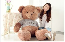 stuffed animal lovely teddy bear 130cm sweater bear plush toy soft throw pillow doll gift w3219 2024 - buy cheap