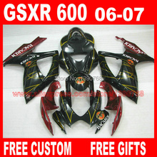 Fairings for SUZUKI GSXR 600 750 2006 2007 black red BACARDI  fairing K6 gsxr600 HK30N 06 07 GSX R750 bodywork kit 2024 - buy cheap