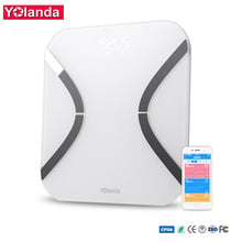 Yolanda-báscula de peso inteligente para baño, balanza Digital Mi de peso corporal con Bluetooth y luz LED 2024 - compra barato