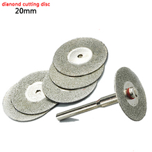 10 piezas 20mm mini disco de corte diamante disco rueda diamante herramienta rotativa sierra circular hoja abrasiva para dremel 2024 - compra barato