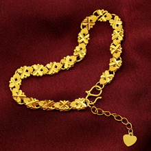 Hot Clover Bracelet Lucky Jewelry Fashion Bangle Women Lady Gift Chic Gold Filled Bracelet 2024 - buy cheap