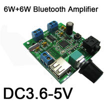 6W+6W wireless Bluetooth V2.0 POWER Amplifier Wireless Audio Board Class D USB AMP Module Volume adjustment 2024 - buy cheap