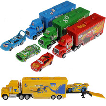 26 Styles Disney Pixar Cars Mack Truck +Small Car Mcqueen 1:55 Diecast Metal Alloy And Plastic Modle Car Toys  Gift For Kids 2024 - buy cheap