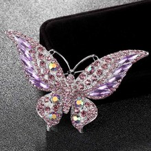 Zlxgirl big Size butterfly brooches pins fashion women's insect hijab accessory women scarf pins bridal jewelry nice hats bijoux 2024 - buy cheap