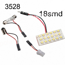 100pcs 12v Panel LED Lamp 18 SMD 3528 1210 Interior Room Dome Door Car Light Bulb with 2 Defferent Adapter 2024 - buy cheap