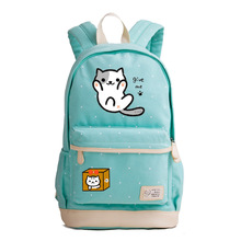 Neko Atsume-mochila con estampado de gato Neko para adolescentes, bolso de viaje para portátil, escolar, punto de cruz 2024 - compra barato