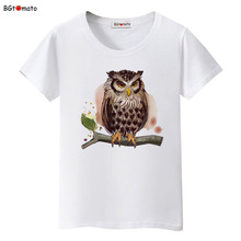 2021 Hand Painted 3D owl t shirt women/girl fashion creative originality shirts Good quality brand  shirt trend tops 2024 - buy cheap