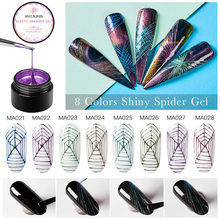 MEET ACROSS Metallic Spider Gel Nail Polish Pulling Silk Spider Soak Off UV Gel Creative Elastic Drawing Gel Nail Art Varnish 2024 - купить недорого