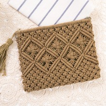 Japanese and Korean style new simple fringed hand holding straw bag retro hand-woven bag summer travel casual beach bag 2024 - buy cheap