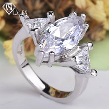 LXOEN Luxury Marquise Ziron Rings for Women Shinning Big Crystal Ring Party Jewelry Accessories Anillos Mujer Anel Bague 2024 - buy cheap