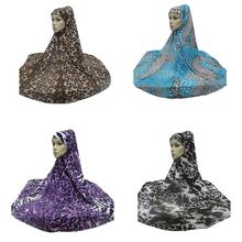 Мусульманские женщины печатных хиджаб молитва шарф исламский Амира химар накладные Бурка Niquabs молитва одежды шляпа Hijabs полное покрытие Мода 2024 - купить недорого