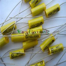 Wholesale 200pcs long leads yellow Axial Polyester Film Capacitors electronics 0.01uF 630V fr tube amp audio free shipping 2024 - buy cheap