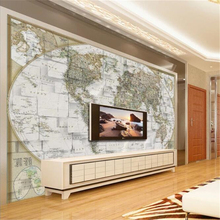 Beibehang de papel 3d estéreo mural mapa del mundo telón de fondo como de TV de murales para salón papel de parede brillo 2024 - compra barato
