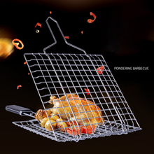 Stainless Steel BBQ Net Fish Meat Barbecue Outdoor Camping Picnic Barbecue Tool Grill Mesh Wire Clamp Kitchen BBQ Accessories 2024 - buy cheap