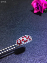 Женское кольцо из серебра 925 пробы, с натуральным красным Рубином 2024 - купить недорого