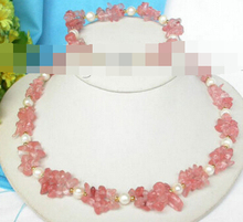 Free shipping 553 2row red quartz white pearl necklace Bracelet set can choose 2024 - buy cheap