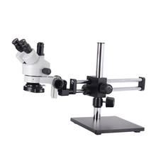 Hamear-microscopio estéreo Trinocular simul-focal 7X ~ 45X, soporte Universal para Microscop, brazos de doble brazo, juego de 56 microscopios de luz LED 2024 - compra barato