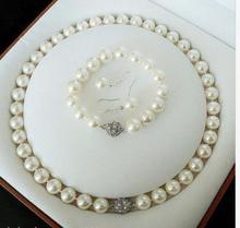 Hot sale new Style >>>>10MM Natural SOUTH WHITE SEA SHELL PEARL NECKLACE +BRACELET +EARRINGS SET 18" 8" 2024 - buy cheap