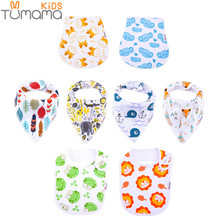 Tumama-Baberos de algodón para bebé, pañuelo de Animal, bata de alimentación, paños de eructo infantil, toalla de Saliva de dibujos animados, accesorio para comer para bebé, 8 Uds. 2024 - compra barato