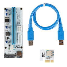 Cabo de alimentação de 60cm usb 3.0 mini, pci-e para pcie pci express 1x para 16x extensor riser, adaptador de cartão sata 6pin para mineração de bitcoin btc 2024 - compre barato