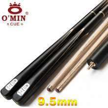 Хорошее качество ручной работы 3 4 шарнирный Omin Snooker кий s 9,5 мм наконечник Snooker кий с удлинителем зольный вал черная ручка 2024 - купить недорого