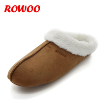 New Winter Men Slippers Faux Fur Warm Plush Male Slides Indoor EVA Flat Slides Home House Shoes Non-Slip Footwear Wholesale 2024 - buy cheap