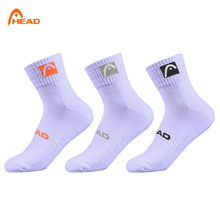 3 pairs of socks Head white men and women Sports sock cotton tennis sports Middle tube sock Sweat thickening Sock 2024 - buy cheap