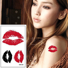 Waterproof Temporary Tattoo Sticker sexy lips tattoo kiss tatto stickers flash tatoo fake tattoos for girl women 2024 - buy cheap