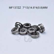 Flange Bearing 10pcs  MF137ZZ 7*13(14.6)*4(mm) free shipping chrome steel Metal Sealed High speed Mechanical equipment parts 2024 - buy cheap