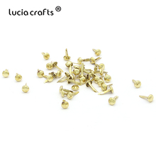 Lucia crafts 100pcs 6*12mm Metal Craft Round Scrapbooking Embellishment Fastener Brads for shoes Decor DIY Accessories G0939 2024 - buy cheap