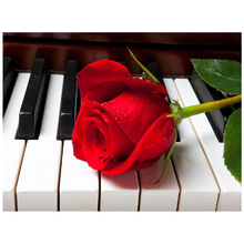 5D diamond painting piano red rose flower full square / round drill 3d diamond embroidery mosaic landscape crafts painting 2024 - buy cheap