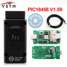 OBD2 op-com V1.59 / Op com/Opcom para Opel, herramienta de diagnóstico de escaneo V1.99 con chip PIC18F458, nueva calidad A ++ 2024 - compra barato