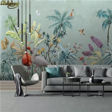 beibehang Custom Mural Wallpaper Wall Painting Study Bedroom Living Room Decor Tropical rainforest flowers birds Photo Wallpaper 2024 - buy cheap