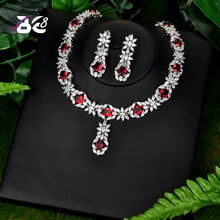 Be 8 exquisito CZ conjunto de joyas de fiesta de boda diseño de gota de agua collar de novia de alta calidad pendiente de joyería de Dubai S128 2024 - compra barato