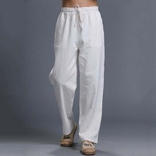 New Fashion Summer Linen Pants For Mens Casual Pants Straight Brand Urban Clothing Harem Pants Mens Joggers 2024 - buy cheap