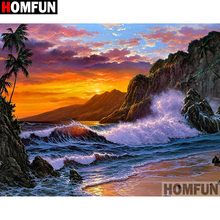HOMFUN Full Square/Round Drill 5D DIY Diamond Painting "Sunset scenery" Embroidery Cross Stitch 3D Home Decor Gift A12053 2024 - buy cheap
