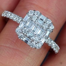 Luxury Female White AAA Zircon Wedding Ring Filled Jewelry gift  Promise Engagement Rings For Women 2024 - buy cheap