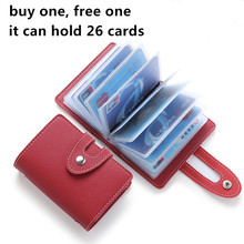 2pcs/Lot Multi 26 Bits Small Thin Men And Women Business Credit Card Holder Leather Professonal Card Holder Travel Wallet ID 2024 - buy cheap