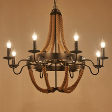 Lámpara de suspensión de Color negro para Loft, Industrial Retro Vintage para interior y hogar, vela E14, lámpara de hierro forjado 2024 - compra barato
