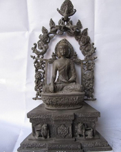 Transporte rápido USPS para OS EUA S0809 Tibet Budismo Fane 100% bronze Pure Esculpido Sakyamuni Buddha Statue 2024 - compre barato