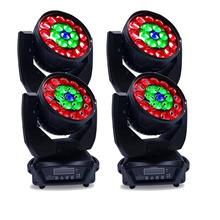 Iluminación con cabeza giratoria 4 en 1, iluminación con cabeza giratoria, Zoom perfecto, cabeza móvil, DMX, DJ, escenario, discoteca, buena calidad, 19x15W, 4 unidades por lote 2024 - compra barato