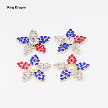 Set of 10PCS Star Rhinestone Patriotic Button Used On Decoration July 4th Button Mixed Button Flat Back KD575 2024 - buy cheap