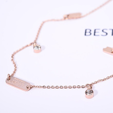 YUN RUO 2020 Fashion Rose Gold Anklet Simple Zircon Chain for Woman Girl Birthday Gift 316 L Stainless Steel Jewelry Top Quality 2024 - buy cheap