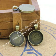 Wholesale 20pcs Antique Bronze Metal Round 20mm Cabochon Pendant Settings Vintage Jewelry Pendant Blanks Charms T0025 2024 - buy cheap