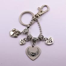 paw print dog angel wings ,pet loss keychain,pet owner,best frined,dog lover present,pendant keychain 2024 - buy cheap